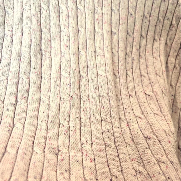 Croft and Barrow, Pink Purple Speckled Ribbed Long Sleeve Crew Neck Sweater L - Picture 6 of 7